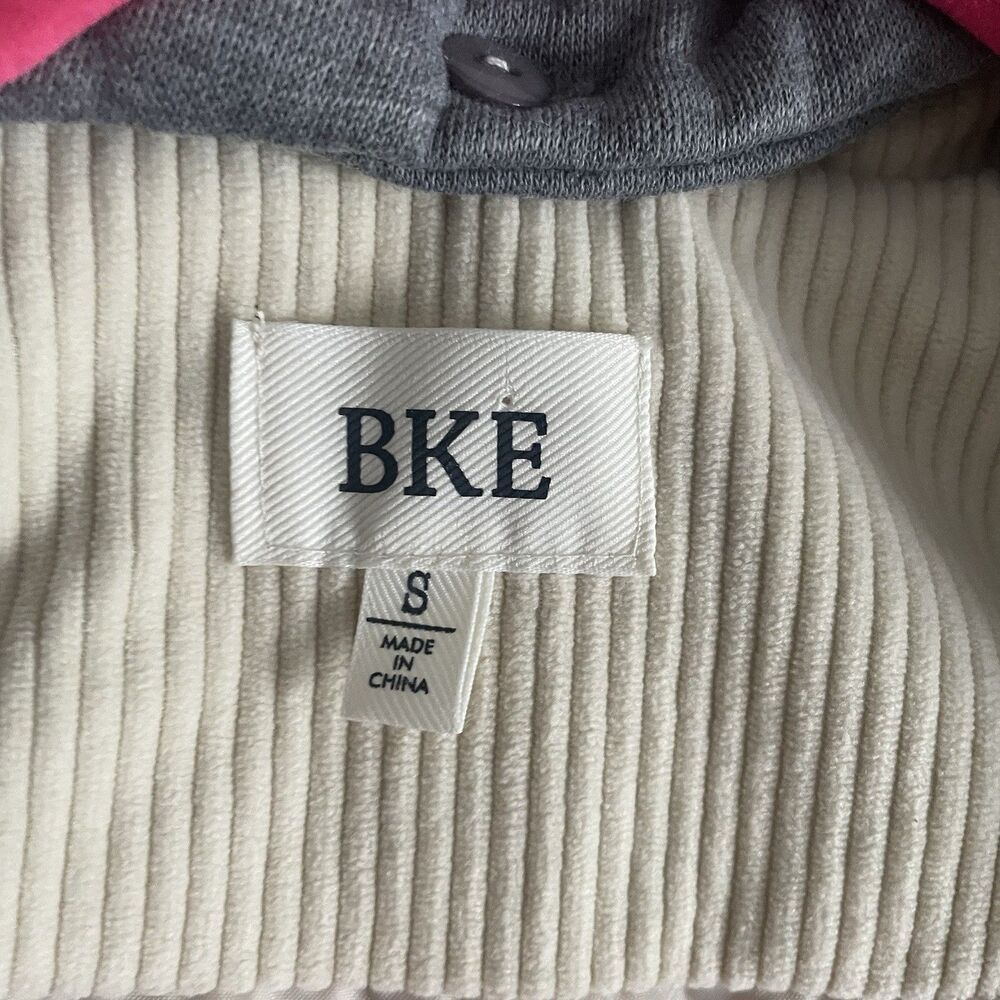 BKE Buckle Vest Women's Small Sleeveless Full Zip Corduroy Cream Beige Hoodie - Picture 3 of 8